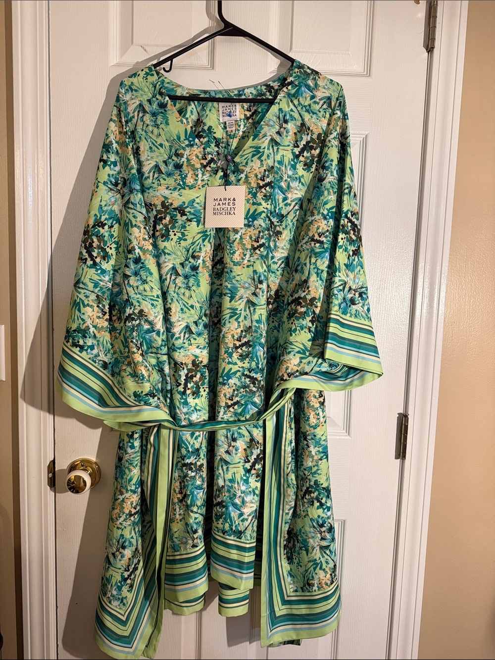 Mark & James, Badgley mischka Micah Caftan Dress with Tie-Through Sash Belt
